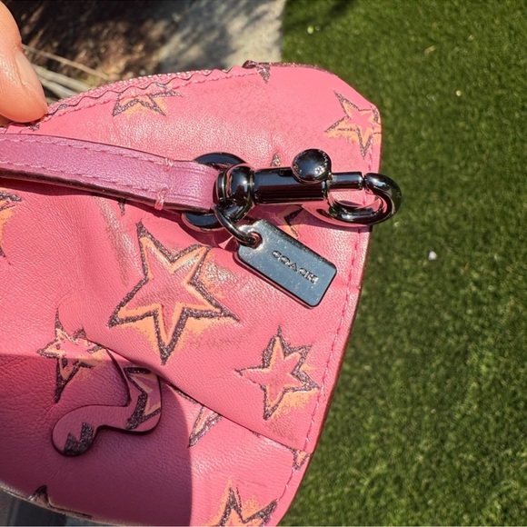 COACH Dino Starlight Rexy Tyrannosaurus T Rex STAR Coin Pouch Leather  27131 - Picture 3 of 16